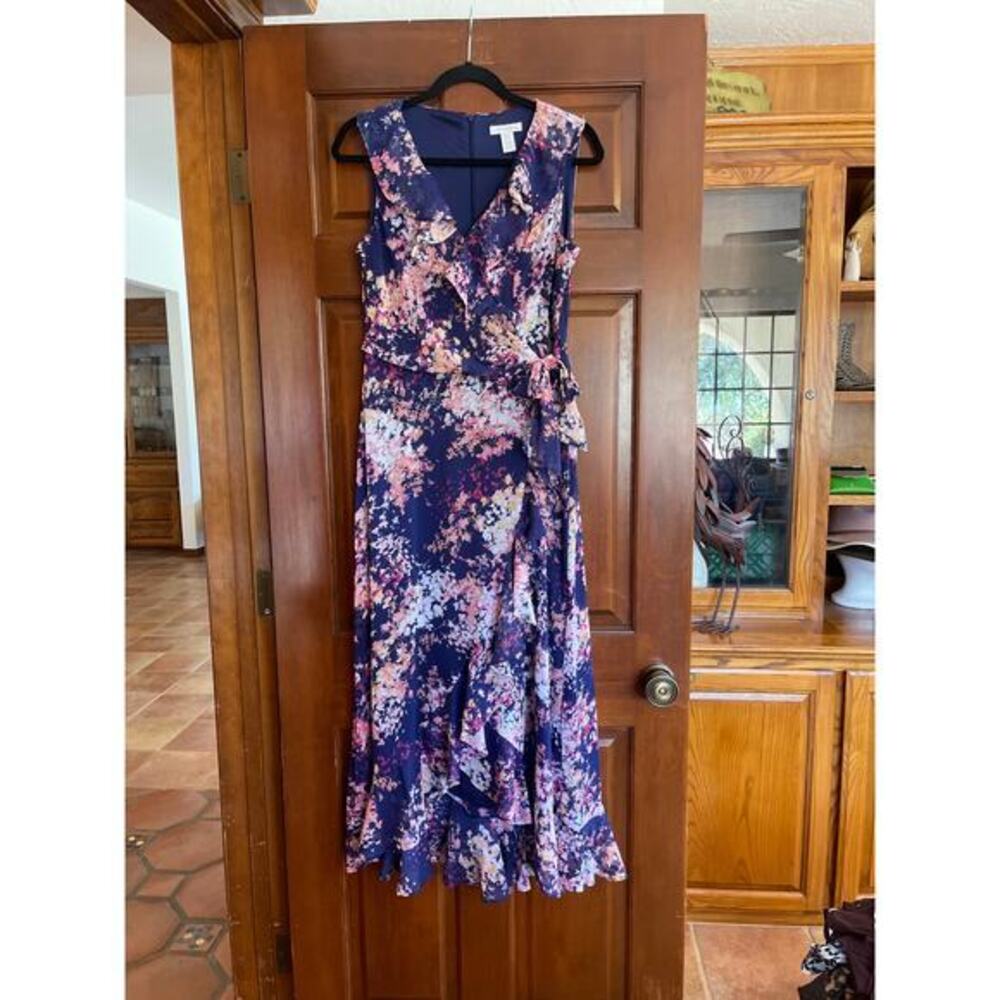 London times Faux wrap floral midi dress size 6